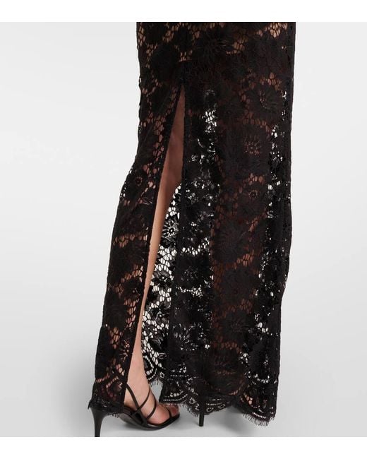 Self-Portrait Black Floral Lace Maxi Dress
