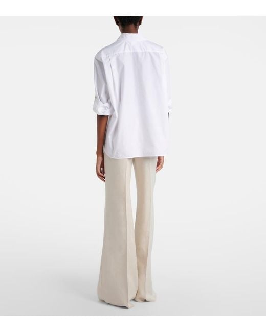 Max Mara Natural Badesse High-Rise Linen Wide-Leg Pants
