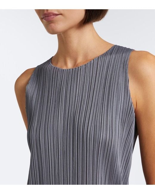 Pleats Please Issey Miyake Gray Basics Pleated Midi Dress