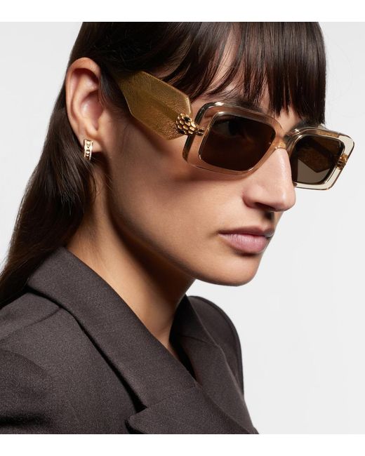 BVLGARI Brown Serpenti Forever Rectangular Sunglasses