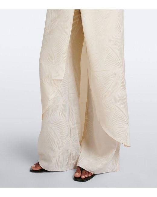 Johanna Ortiz White Silent Water Jacquard Halterneck Top