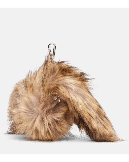 Simone Rocha Natural Embellished Faux Fur Coin Purse