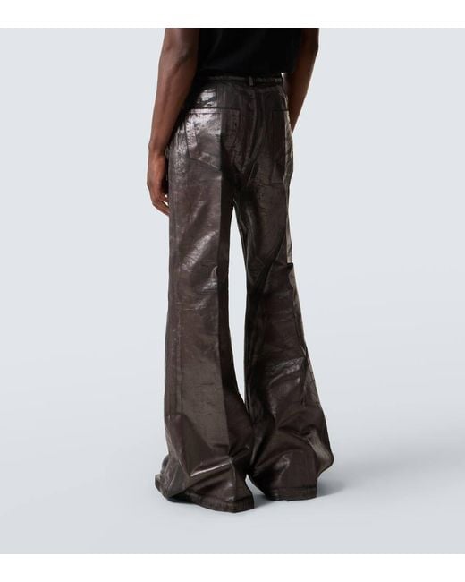 Rick Owens Black Coated Wide-Leg Jeans for men