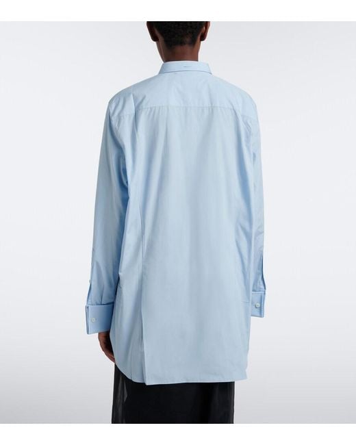 Prada Blue Oversized Cotton Poplin Shirt