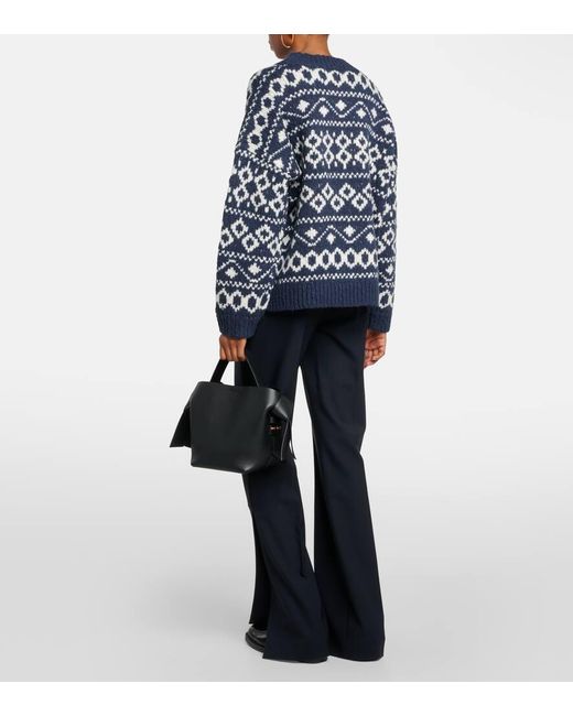 Vince Blue Pullover Aus Einem Wollgemisch