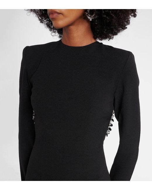 Vestido Largo De Crepe Con Lentejuelas ROTATE BIRGER CHRISTENSEN de color Black