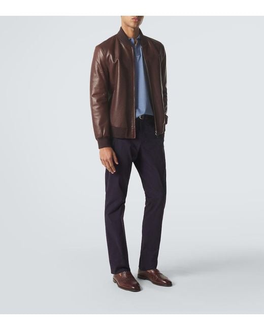 Brioni Blue Silk Polo Shirt for men