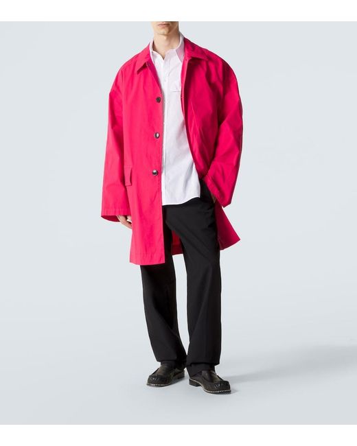 Dries Van Noten Pink Robin Cotton Coat for men