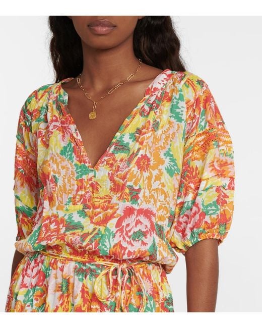 Poupette Orange Bona Tiered Minidress
