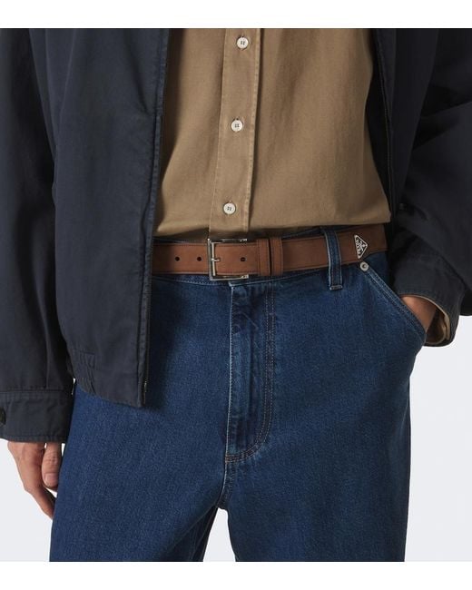 Cinturon De Ante Prada de hombre de color Brown