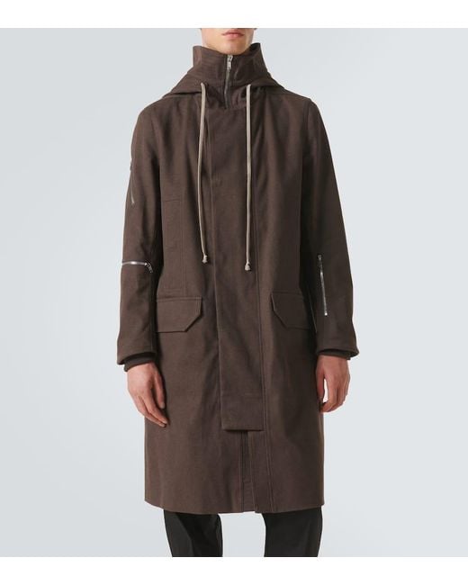 Rick Owens Brown Oversized Cotton Coat for men