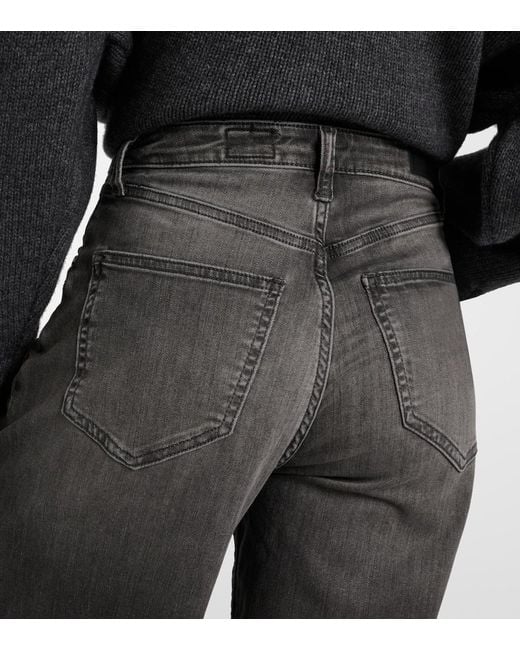AG Jeans Gray Mid-Rise Wide-Leg Jeans