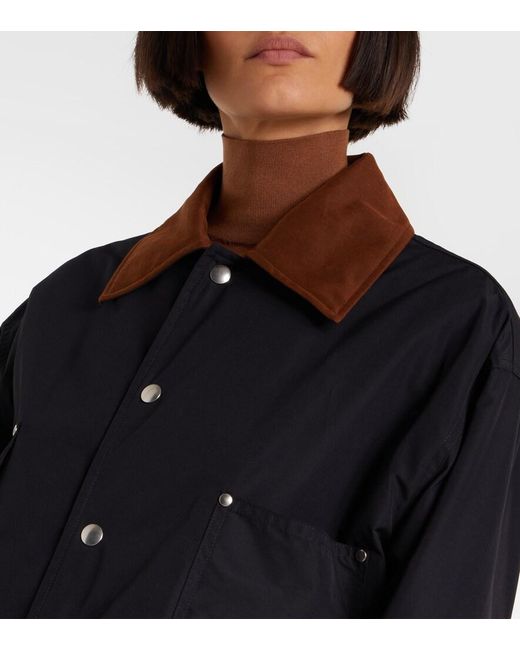 Plan C Black Cropped Twill Jacket