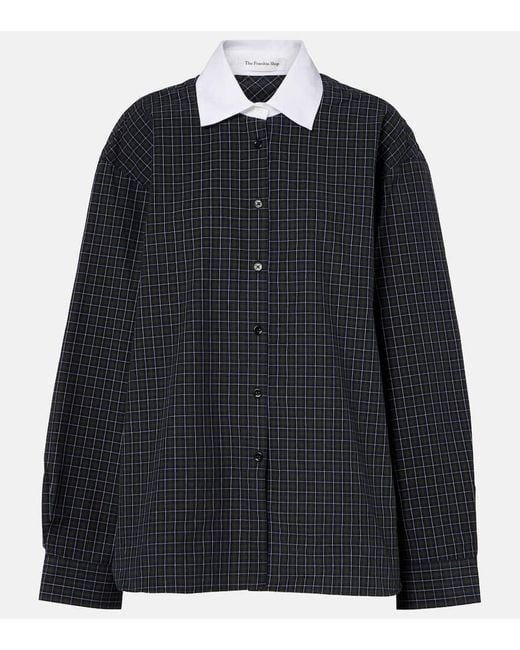 Frankie Shop Black Hylan Checked Cotton Shirt