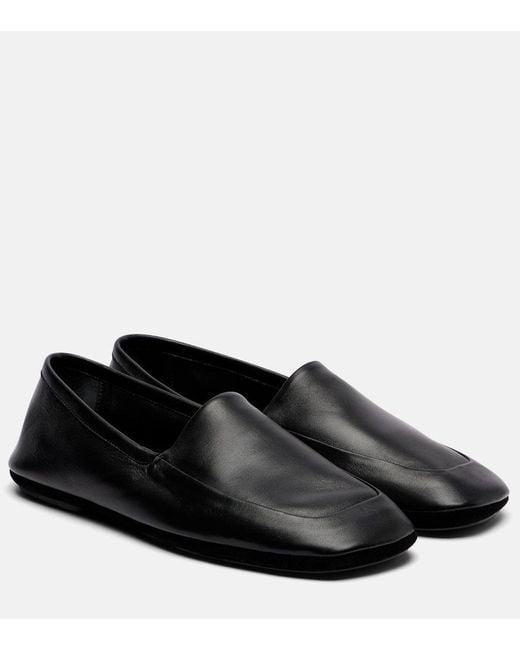 Lemaire Black Slip-Ons Aus Leder