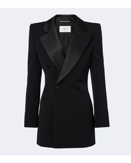 Saint Laurent Black Wool Blazer Dress
