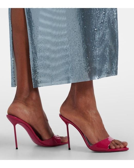 Paris Texas Pink Lidia Patent Leather Mules