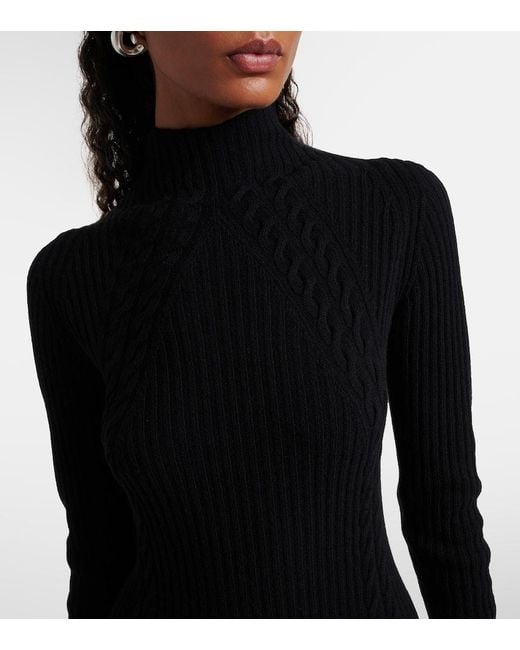 Max Mara Black Zelanda Wool And Cashmere Midi Dress