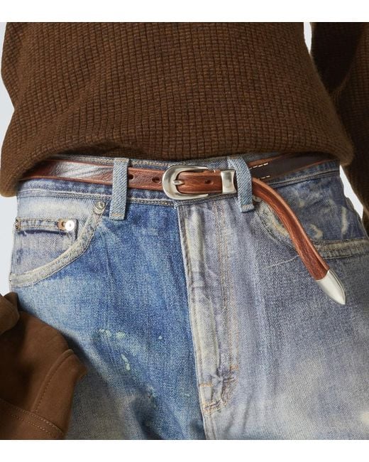Our Legacy Brown Leather Belt for men