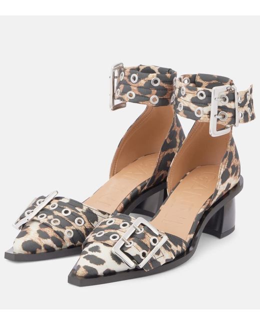 Ganni Brown Pumps Mit Leoparden-Print