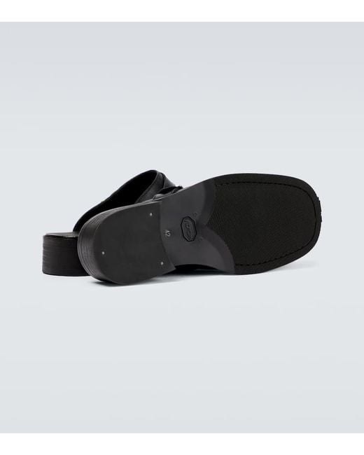Our Legacy Black Camion Leather Mules for men