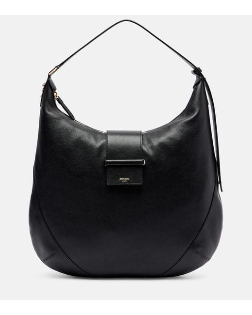 Jimmy Choo Black Bar Medium Leather Tote Bag