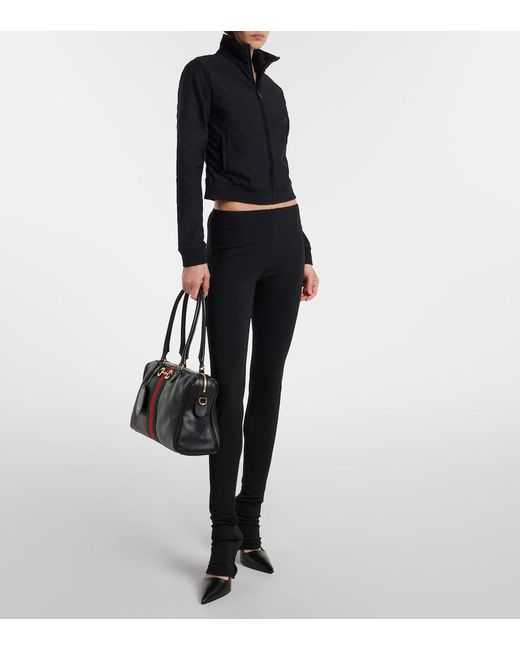 Gucci Black Borsetto Large Leather Bowling Bag