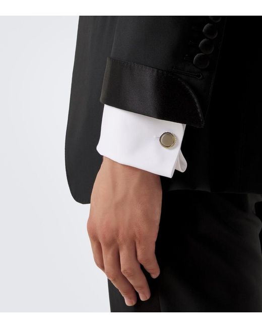 Giorgio Armani White Cufflinks With Crystals for men