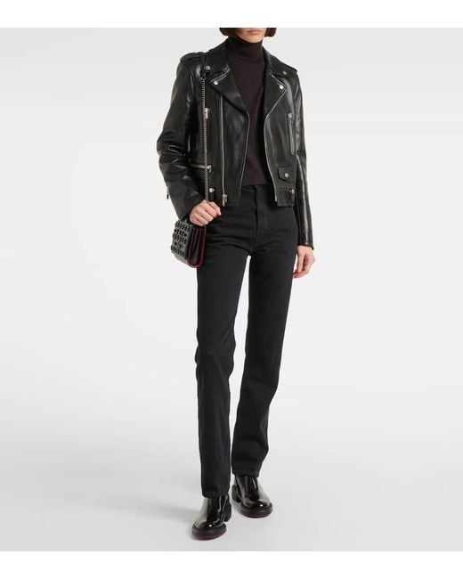 Christian Louboutin Black Urban Booty Lock Polished Leather Ankle Boots