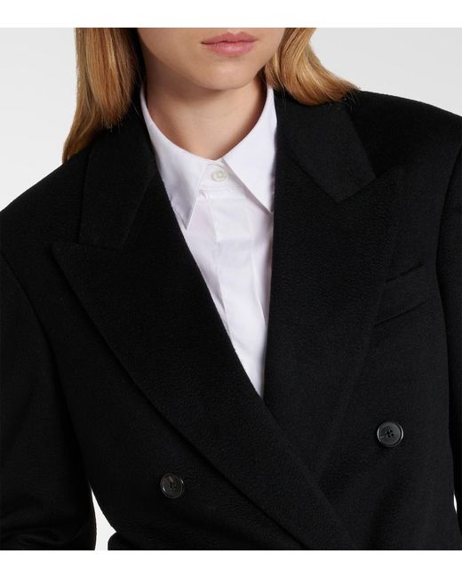 The Row Black Sandes Cashmere Coat