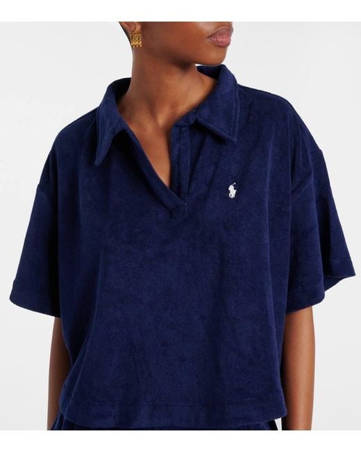 Polo Ralph Lauren Blue Set Of Cotton Polo Shirt And Bermuda Shorts