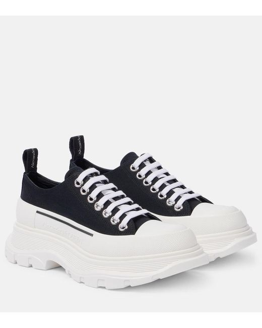 Baskets Tread Slick A Plateforme En Toile Alexander McQueen en coloris Blue
