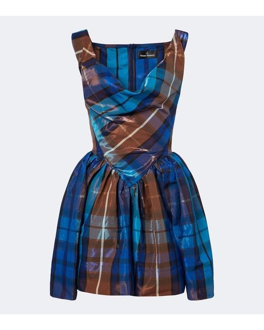 Vivienne Westwood Blue Sunday Checked Twill Minidress