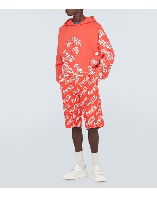 ERL Bedruckte Bermuda-Shorts Aus Baumwoll-Canvas in Red für Herren