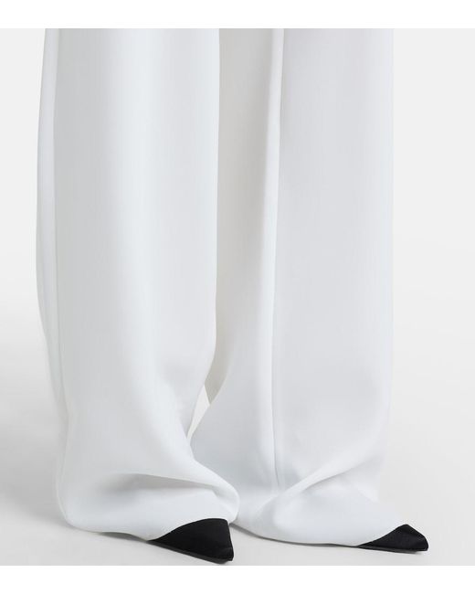 Max Mara White Cady Wide-Leg Pants
