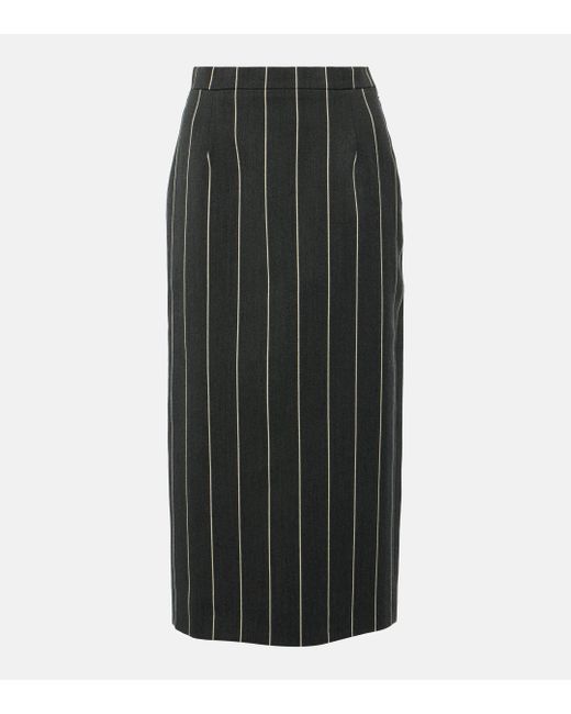 Alessandra Rich Black Wool-blend Boucle Tweed Midi Skirt