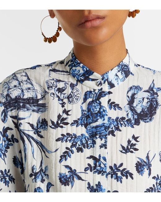 Erdem Blue Floral Minidress