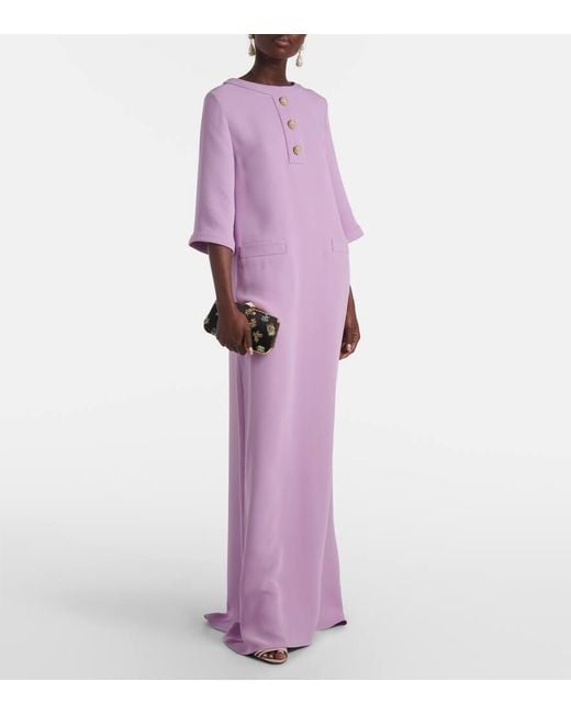Valentino Purple Silk Cady Gown