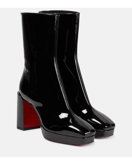 Christian Louboutin Black Alleo 90 Patent Leather Knee-High Boots