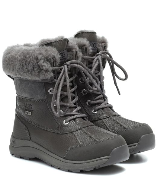 Ugg Gray Winterstiefel Adirondack III Warme Stiefel für aus Leder in Charcoal Größe 40