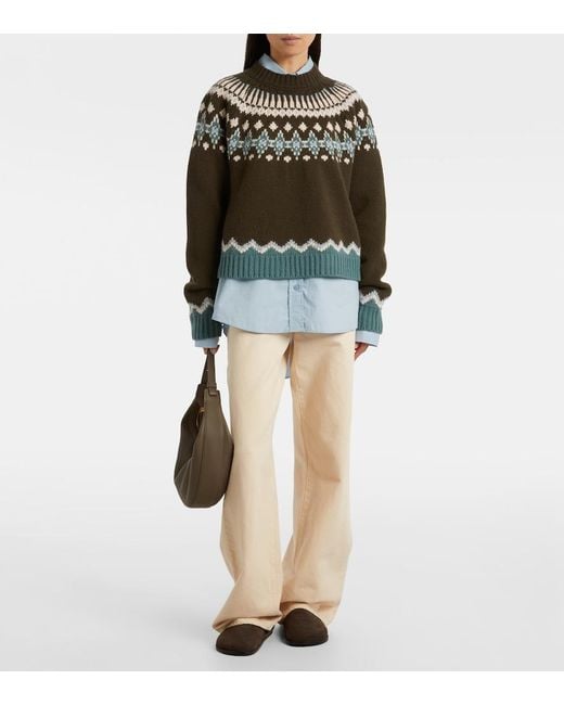 Alanui Green Sweet Winter Virgin Wool Sweater