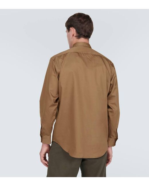 Camicia in popeline di cotone di GR10K in Brown da Uomo