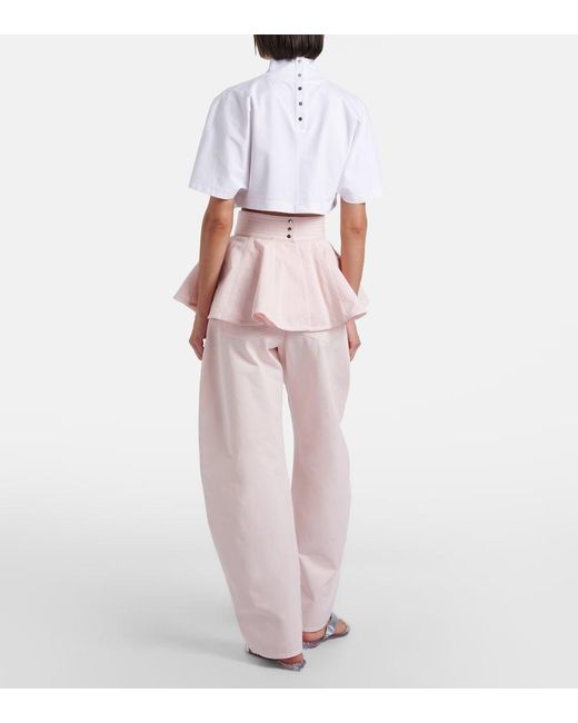 Alaïa Pink High-Rise Barrel-Leg Jeans