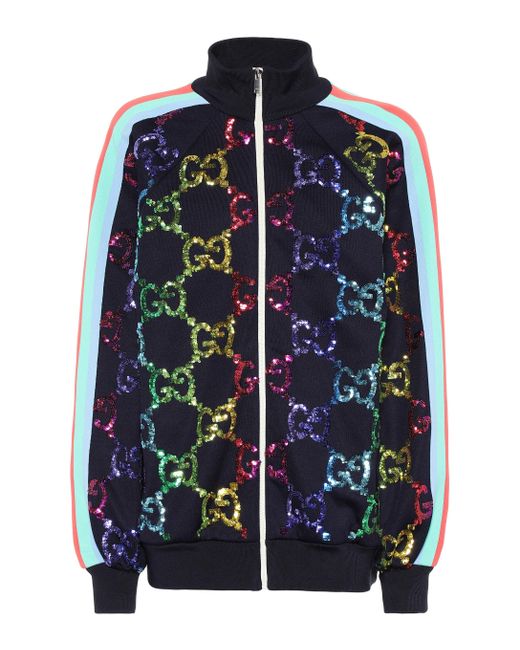 Gucci Black GG Sequined Track Jacket