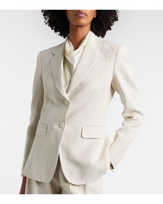 Altuzarra Natural Fenice Linen-Blend Blazer