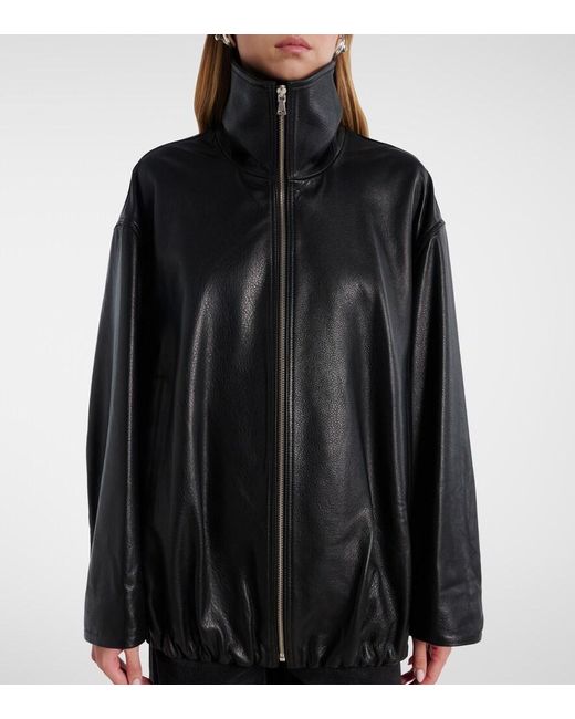 Nour Hammour Black Elisse Leather Jacket