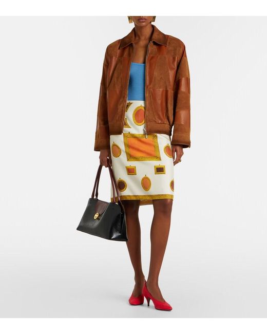 Versace Brown Leather And Suede Blouson Jacket