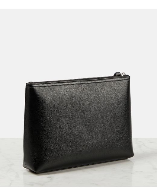Givenchy Black Voyou Debossed Leather Pouch
