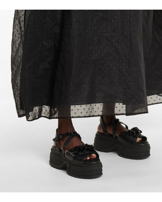 Simone Rocha Embellished Leather Platform Sandals in Black Lyst