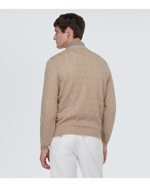 Brunello Cucinelli Natural Cable-Knit Cashmere Sweater for men